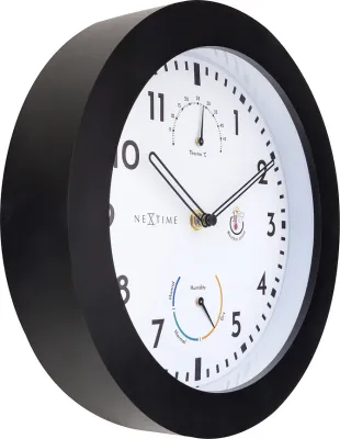 Настенные часы NeXtime, пластик, 25,5 см, чёрные