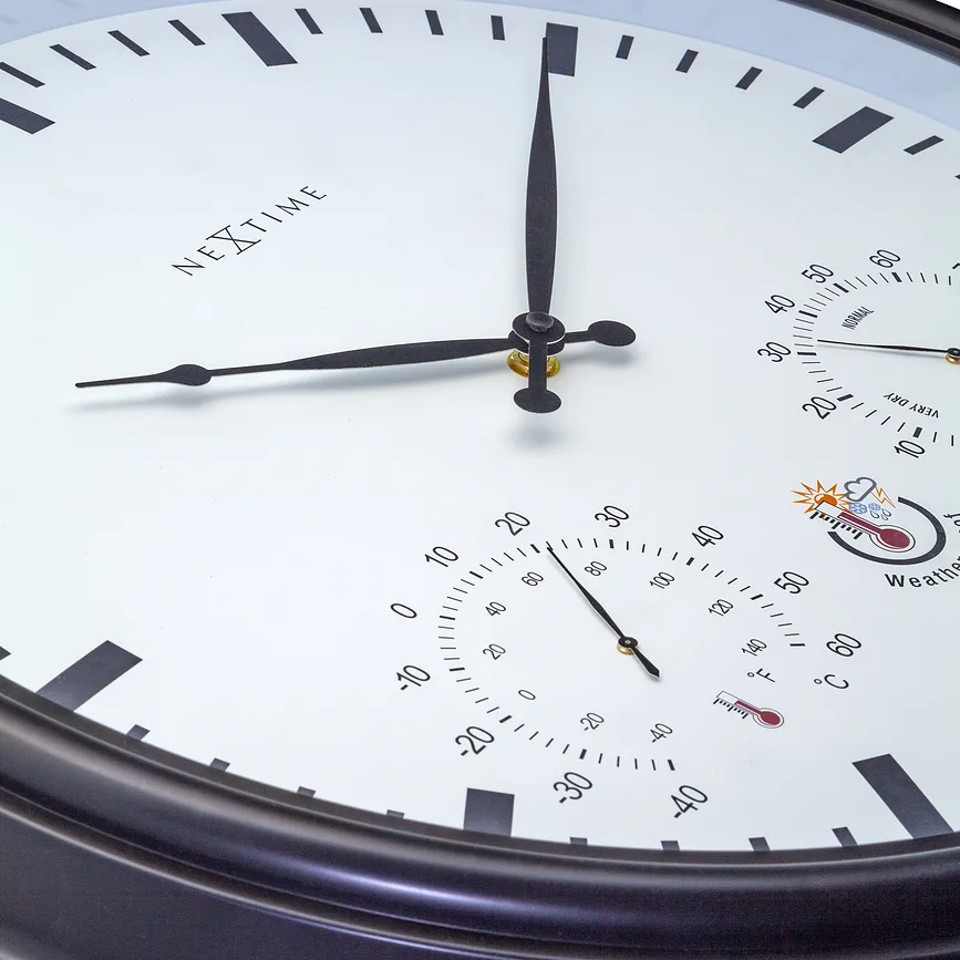 Настенные часы NeXtime, пластик, 50,8 см, чёрные