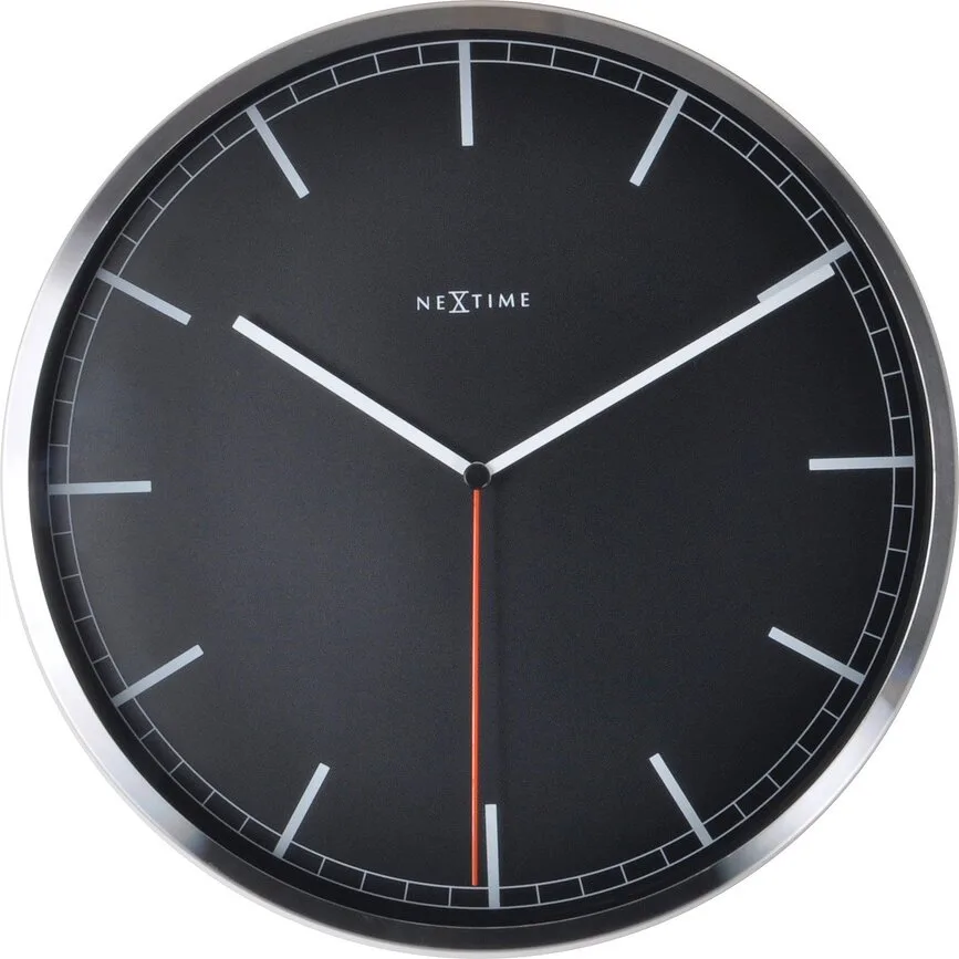Настенные часы nextime company, алюминий, чёрные · арт. fabr 3119st