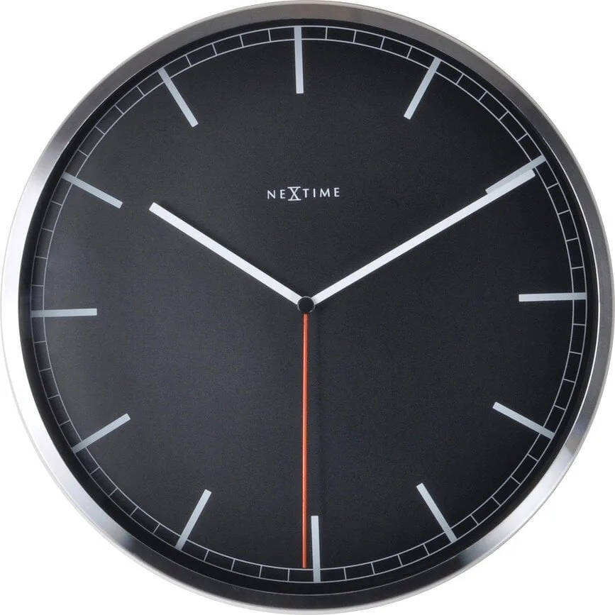 Настенные часы nextime company, алюминий, чёрные · арт. fabr 3071zw