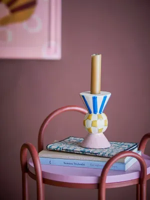 Подсвечник Bloomingville Bob, керамика, 12 8 см, розовый