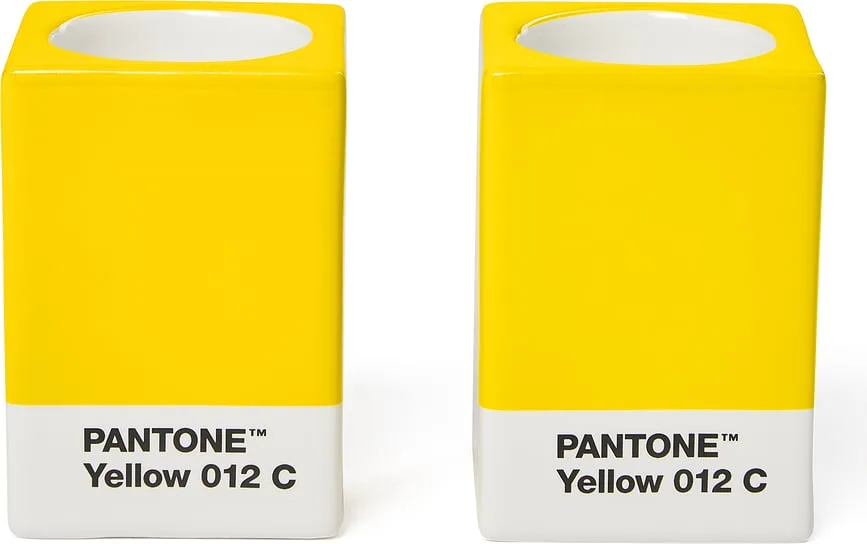 Набор подсвечников Copenhagen Design Pantone, 2 предмета, керамика, 7,8 5,5 см, жёлтый