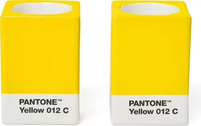 Набор подсвечников Copenhagen Design Pantone, 2 предмета, керамика, 7,8 5,5 см, жёлтый