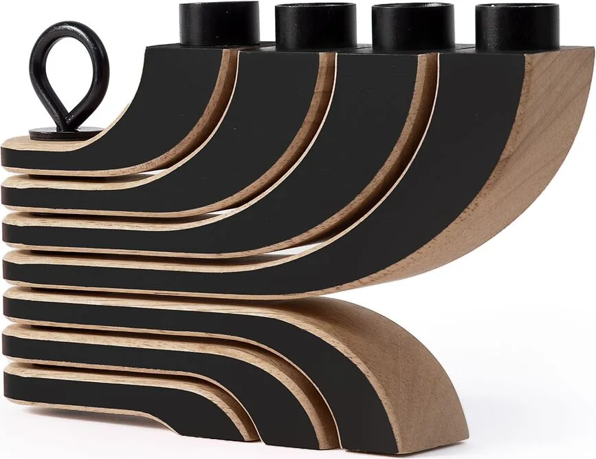 Подсвечник Design House Stockholm Nordic, дерево, 13 20,5 см, чёрный