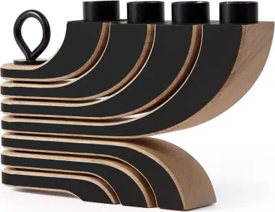 Подсвечник Design House Stockholm Nordic, дерево, 13 20,5 см, чёрный