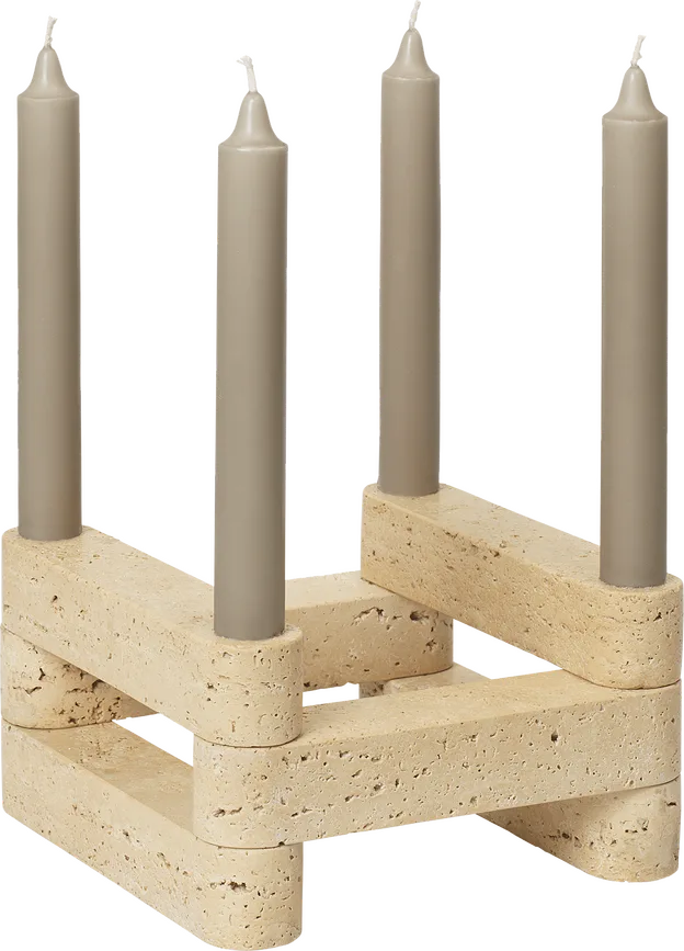 Набор подсвечников Ferm Living Newel, 6 предметов, мрамор, 10 7 см, бежевый
