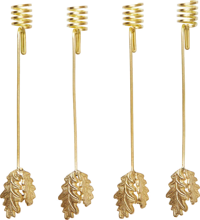 Набор подсвечников Ferm Living Oak Leaf, 4 предмета, латунь, 16 3,5 см, золотистый