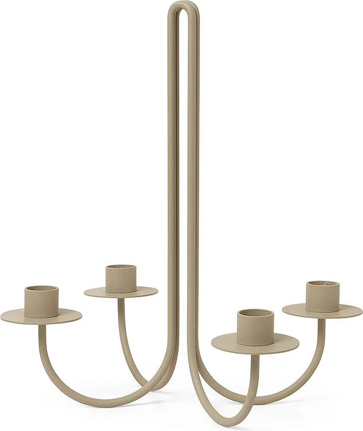 Подсвечник Ferm Living Sway, металл, 30,2 см, бежевый