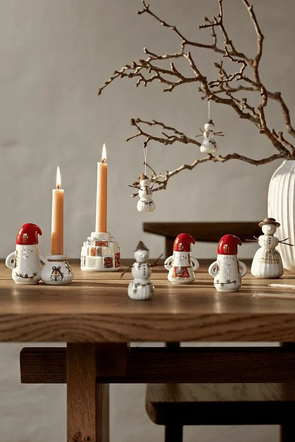 Подсвечник Kahler Hammershoi Christmas, керамика, 7,5 7,5 см, разноцветный