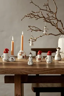 Подсвечник Kahler Hammershoi Christmas, керамика, 7,5 7,5 см, разноцветный