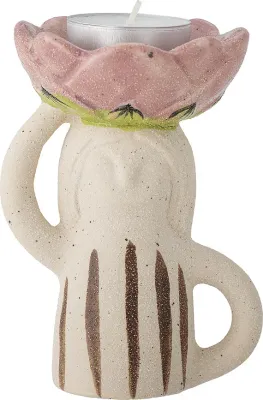 Подсвечник Bloomingville Clarabel, керамика, 12 7 см, розовый