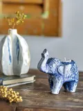 Подсвечник Bloomingville Oliphant, керамика, 8 14,5 см, синий — фото 1