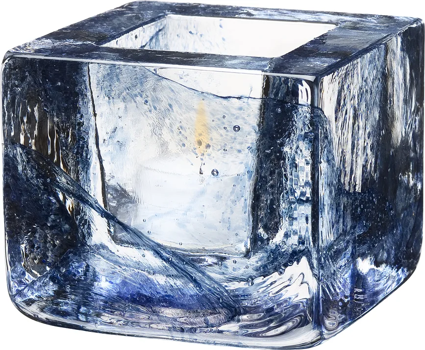 Подсвечник Kosta Boda Brick, хрусталь, 7,5 8,5 см, синий