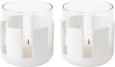 Набор подсвечников Stelton Luna, 2 предмета, нержавеющая сталь, 7 6,9 см, белый