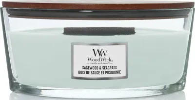Свеча ароматическая WoodWick Hearthwick Sagewood and Seagrass