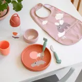 Набор детской посуды Done by deer Happy Clouds, силикон, 3 предмета, оранжевый — фото 5