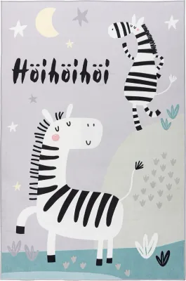 Коврик Obsession Magic Kids Dancing Zebra, полипропилен, 160 115 см, серый