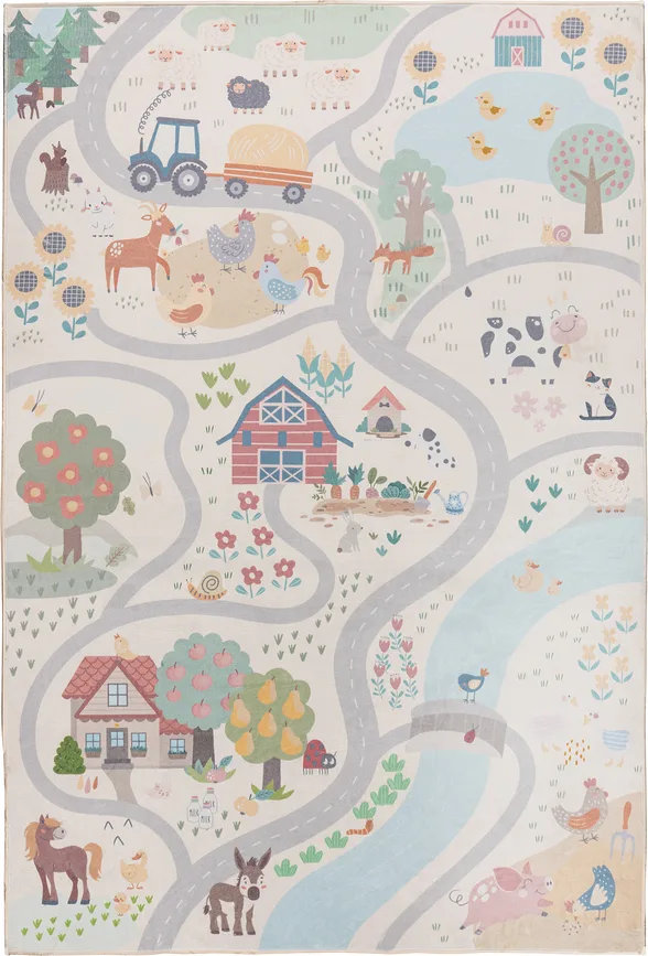 Коврик Obsession Magic Kids Farmhouse, полипропилен, 160 115 см, разноцветный