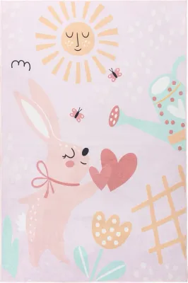 Коврик Obsession Magic Kids Loving Rabbit, полипропилен, 230 160 см, розовый