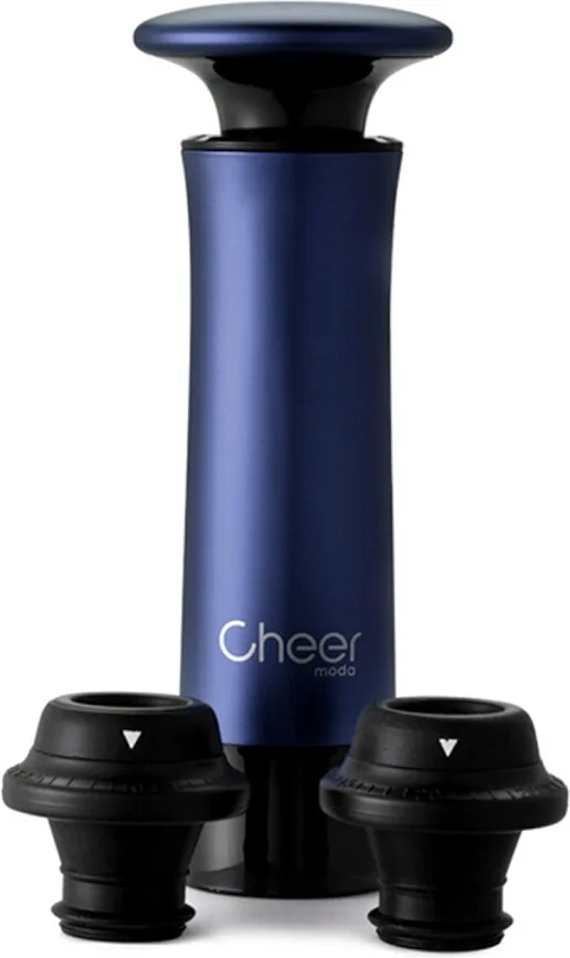 Вакуумный насос для вина Cheer Moda Treeplet, 5 предметов, пластик, синий