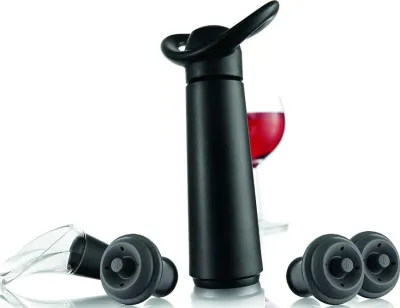Вакуумный насос для вина Vacu Vin, 5 предметов, силикон, чёрный