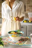 Салфетка сервировочная под тарелку Guzzini Flowers Lemon, прямоугольная, искусственная кожа, 44 33 см, разноцветная — фото 1