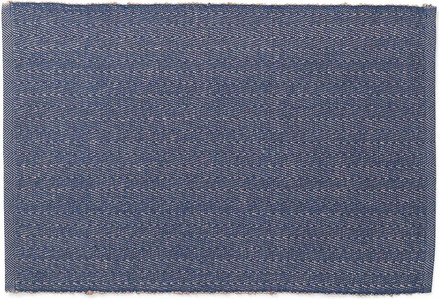 Салфетка сервировочная под тарелку Lyngby Herringbone, прямоугольная, хлопок, 43 30 см, синяя