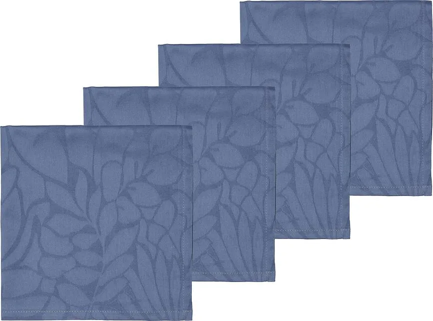 Набор тканевых салфеток S dahl Serwetki Abstract Leaves Damask, 4 шт., хлопок, 45 45 см, синяя