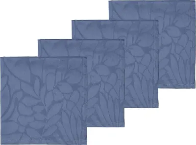 Набор тканевых салфеток S dahl Serwetki Abstract Leaves Damask, 4 шт., хлопок, 45 45 см, синяя