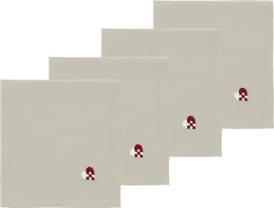 Набор тканевых салфеток S dahl Serwetki materialowe Christmas Hearts Embroidery, 4 шт., хлопок, 40 40 см, разноцветная