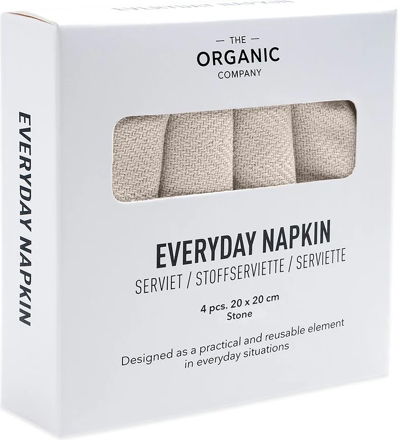 Набор тканевых салфеток The Organic Company Serwetki Everyday, 4 шт., хлопок, 20 20 см, бежевая