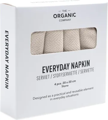 Набор тканевых салфеток The Organic Company Serwetki Everyday, 4 шт., хлопок, 20 20 см, бежевая