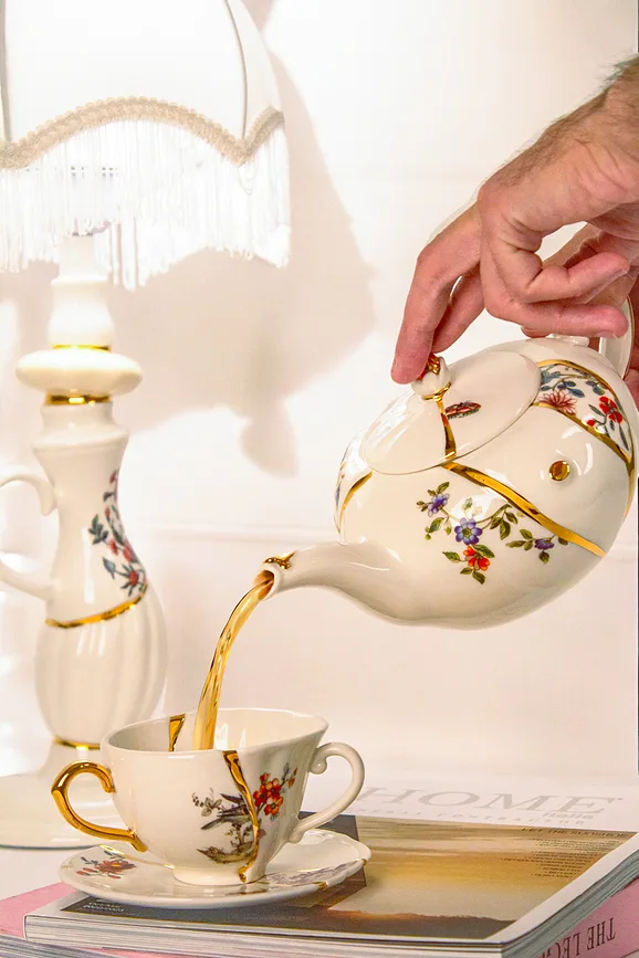 Кувшин Seletti, Kintsugi, фарфор, многоцветный · арт. fabr 09646