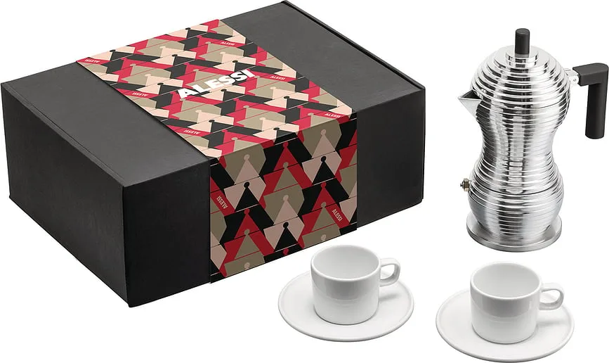 Гейзерная кофеварка Alessi, Coffee, 150 мл, нержавеющая сталь, серебристая