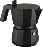 Гейзерная кофеварка Alessi, Moka czarna, 150 мл, алюминий — фото 1