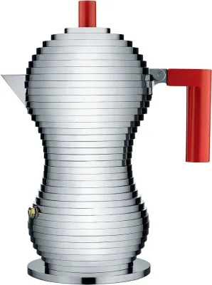 Гейзерная кофеварка Alessi, Pulcina, 150 мл, алюминий · арт. fabr MDL02/3 R