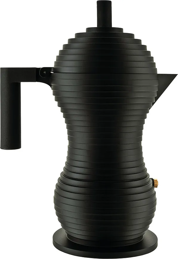Гейзерная кофеварка Alessi, Pulcina, 300 мл, алюминий, чёрная