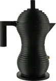 Гейзерная кофеварка Alessi, Pulcina, 300 мл, алюминий, чёрная — фото 1
