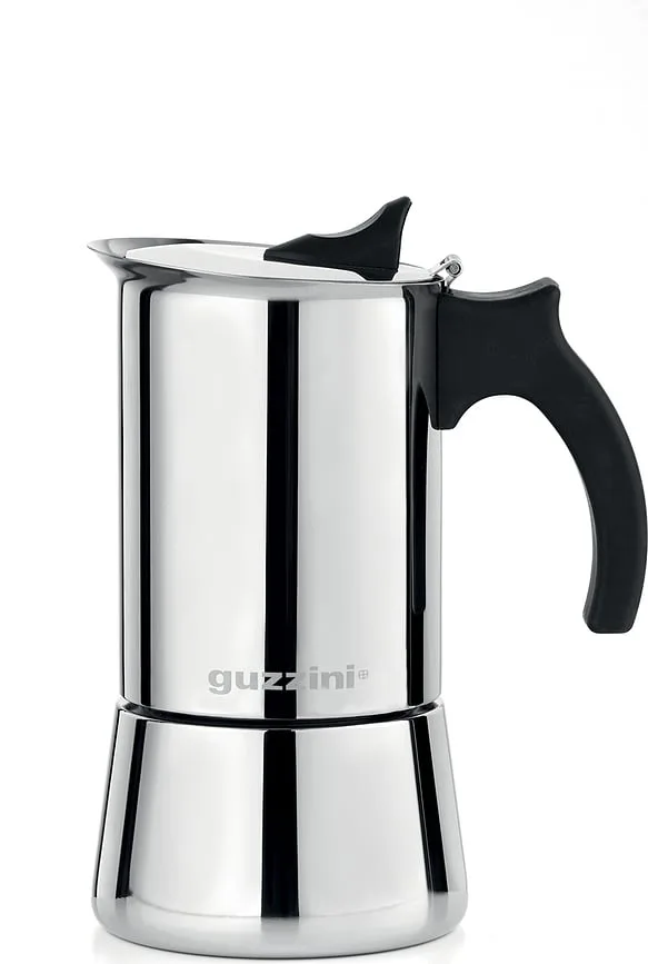 Гейзерная кофеварка Guzzini, Moka, нержавеющая сталь, серебристая