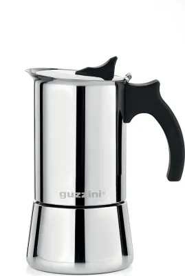 Гейзерная кофеварка Guzzini, Moka, нержавеющая сталь, серебристая