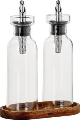 Набор для масла и уксуса AdHoc Aroma Pour, 2 предмета, по 300 мл, стекло, прозрачная