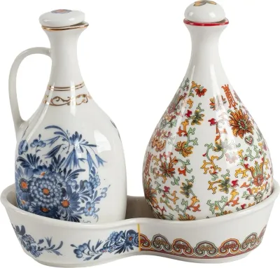 Набор для масла и уксуса Seletti Hybrid Thelme, 2 предмета, фарфор, разноцветная