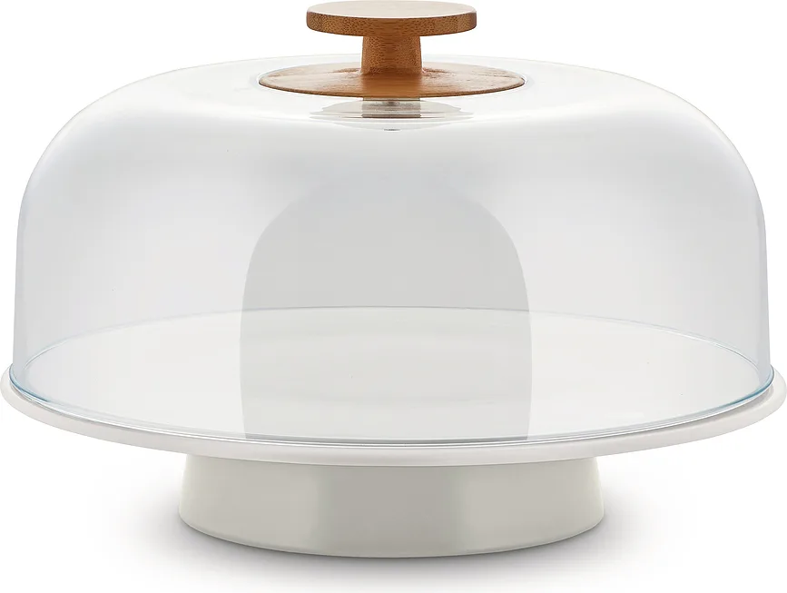 Тортница сервировочная Alessi Mattina, круглая, дерево, 31 см, серая