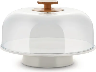 Тортница сервировочная Alessi Mattina, круглая, дерево, 31 см, серая