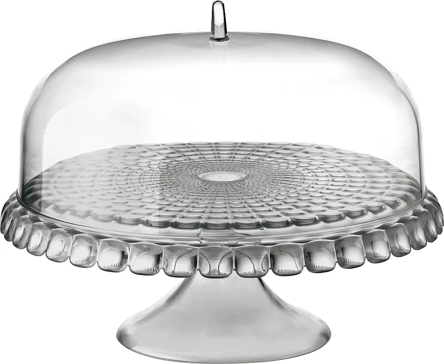 Тортница сервировочная Guzzini Tiffany, круглая, литьевой акрил, 30 см, серая