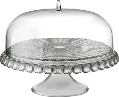 Тортница сервировочная Guzzini Tiffany, круглая, литьевой акрил, 30 см, серая
