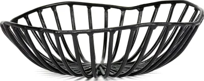 Корзина для сервировки Serax Catu Metal Sculptures, круглая, нержавеющая сталь, 15 см, чёрная