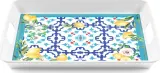 Поднос сервировочный Guzzini Flowers Lemon, прямоугольный, пищевой пластик, 47,7 47,7 см, синий — фото 1