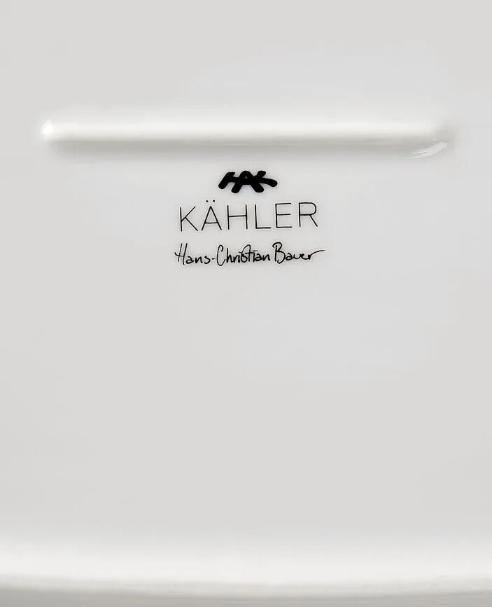 Поднос сервировочный K hler Hammersh i, овальный, фарфор, 40 40 см, белый