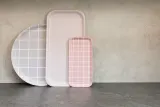 Поднос сервировочный Muurla Checks Stripes, прямоугольный, дерево, 27 13 см, розовый — фото 4